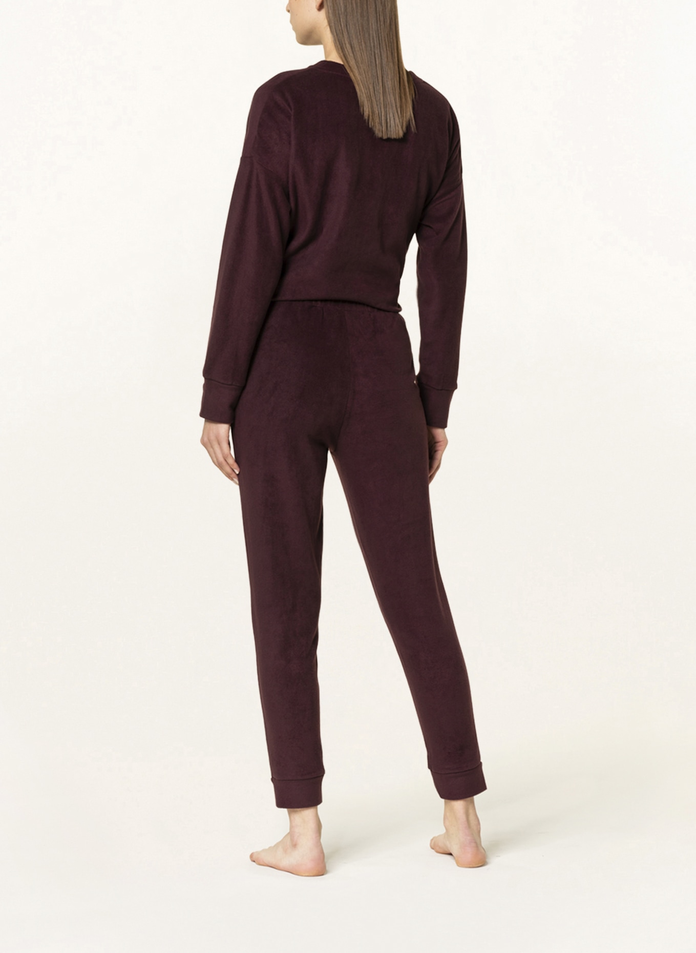 SCHIESSER Lounge pants MIX+RELAX LOUNGE in fleece , Color: DARK RED (Image 3)
