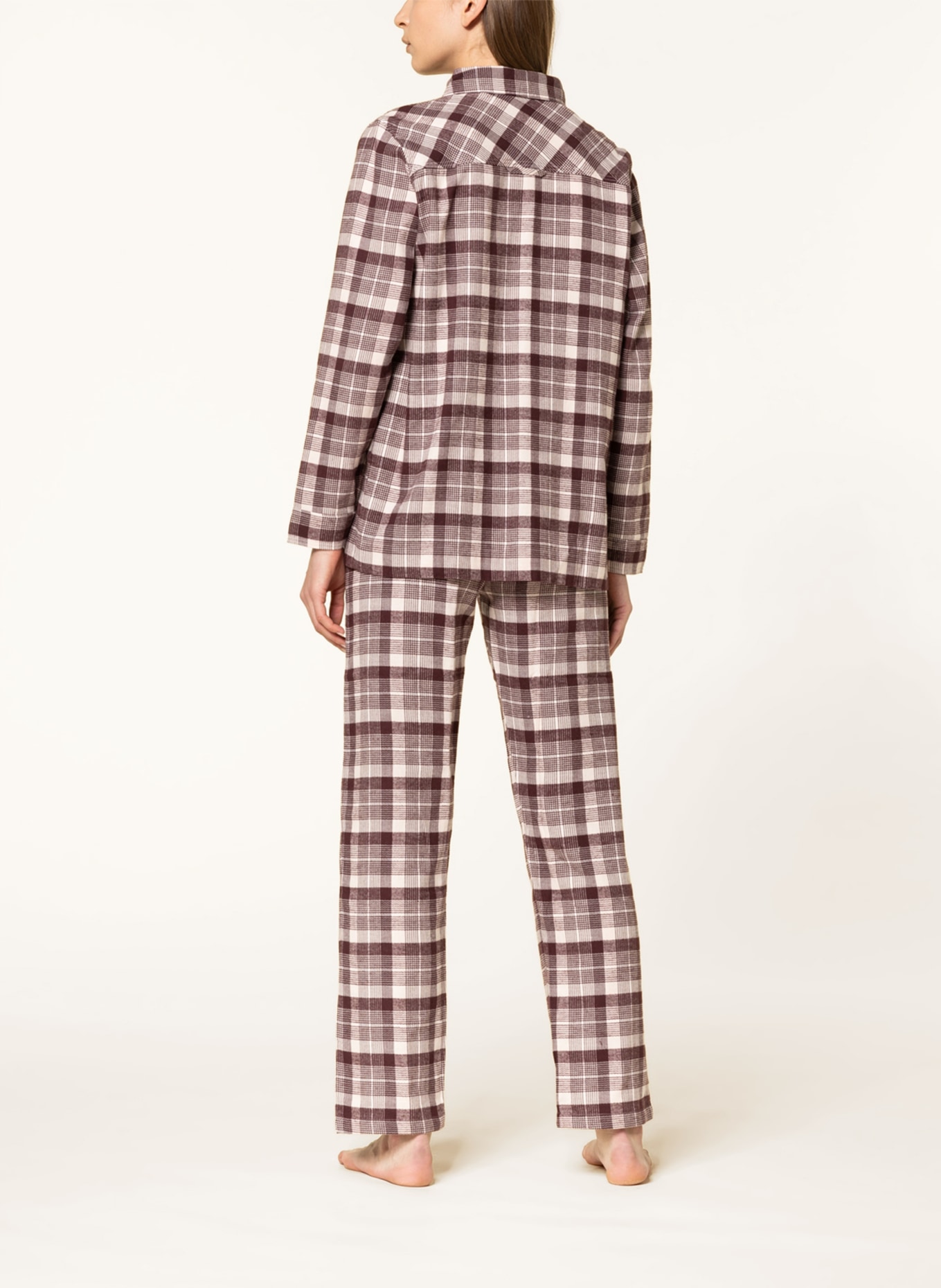 SCHIESSER Flannel pajamas SLEEP+LOUNGE, Color: DARK PURPLE/ ECRU (Image 3)