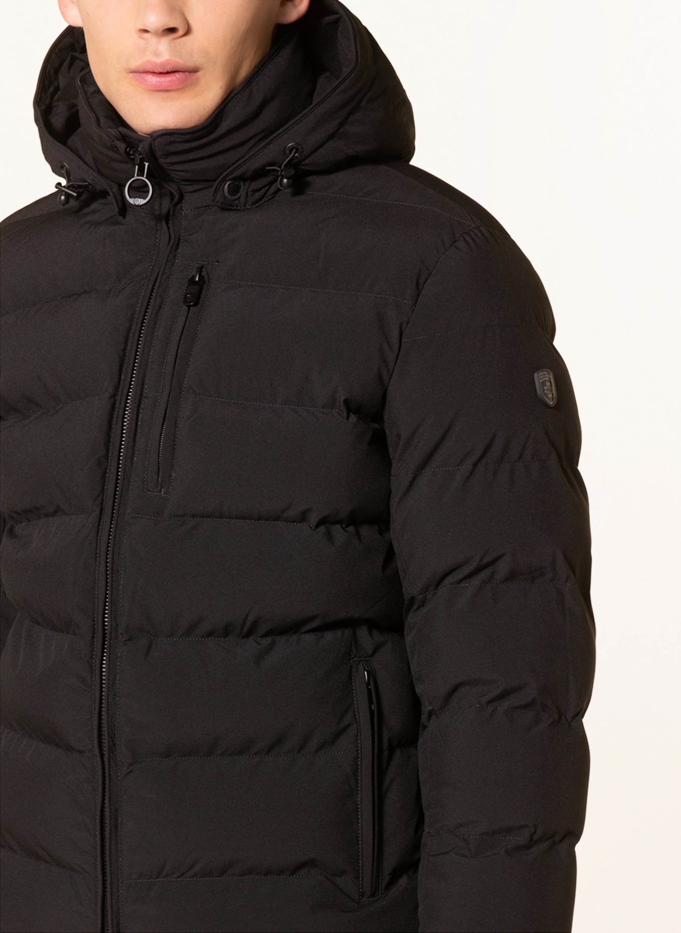 WELLENSTEYN Quilted jacket BLACKBIRD with detachable hood, Color: BLACK (Image 5)