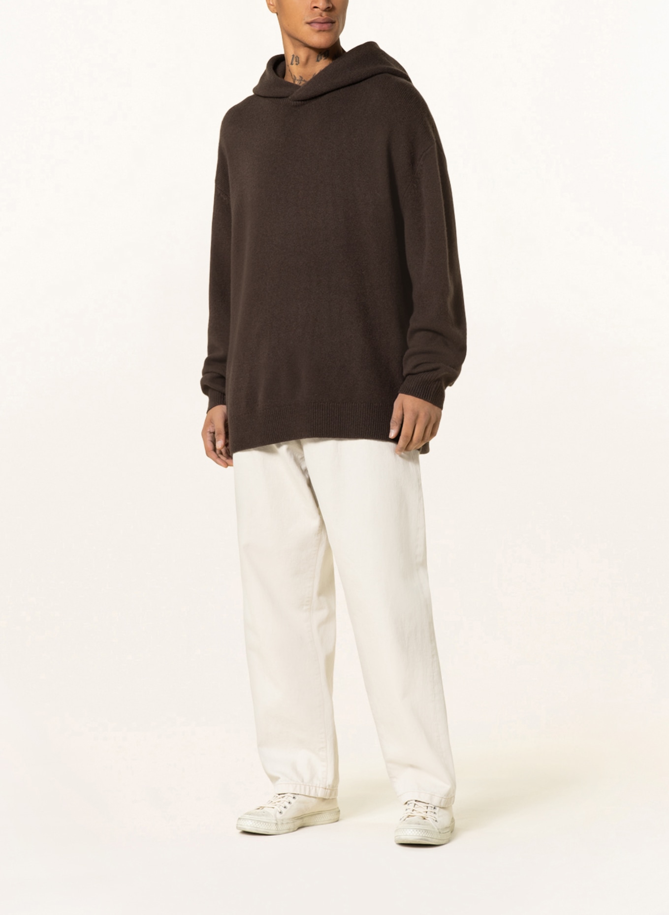 Acne Studios Knit hoodie with cashmere , Color: DARK BROWN (Image 2)