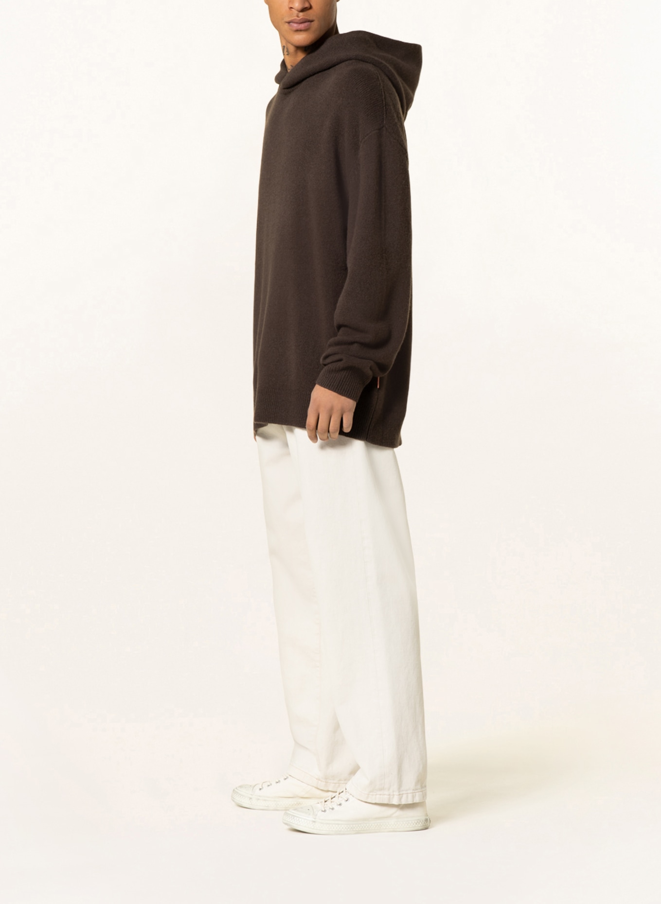 Acne Studios Knit hoodie with cashmere , Color: DARK BROWN (Image 4)