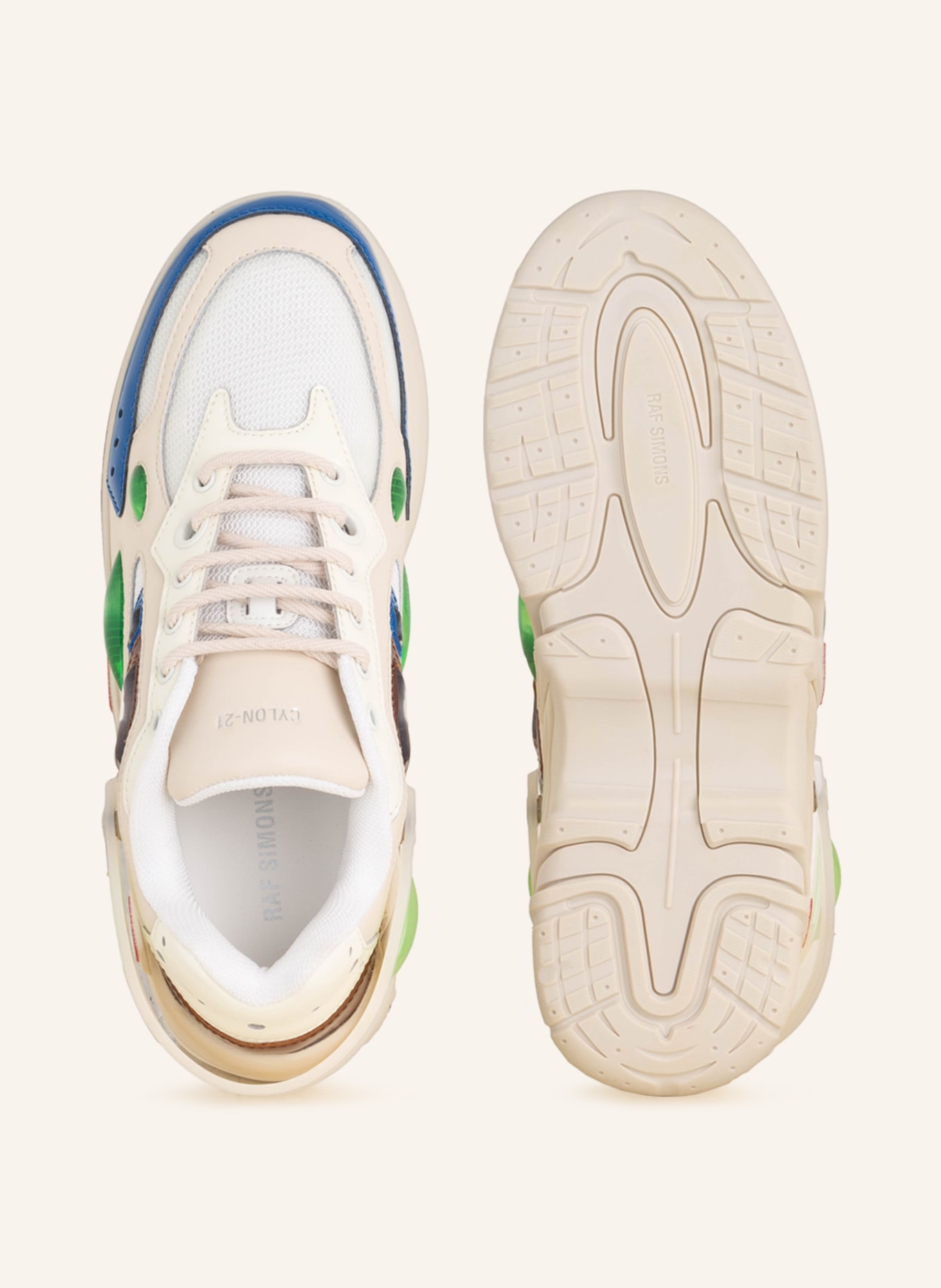 RAF SIMONS Sneakers CYLON-21, Color: WHITE/ BLUE/ GREEN (Image 6)