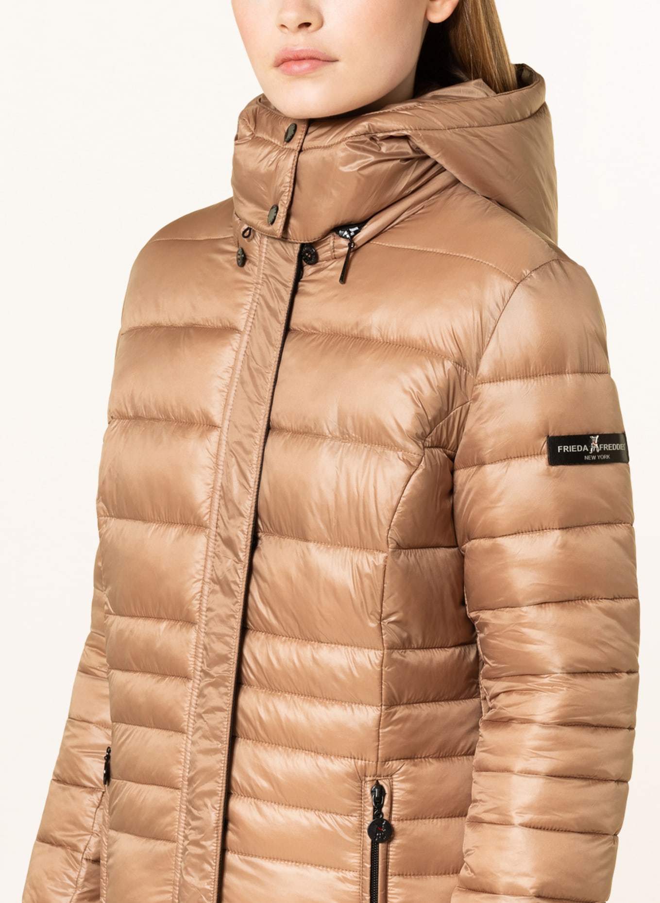 FRIEDA & FREDDIES Quilted coat DALIA with detachable hood , Color: CAMEL (Image 6)