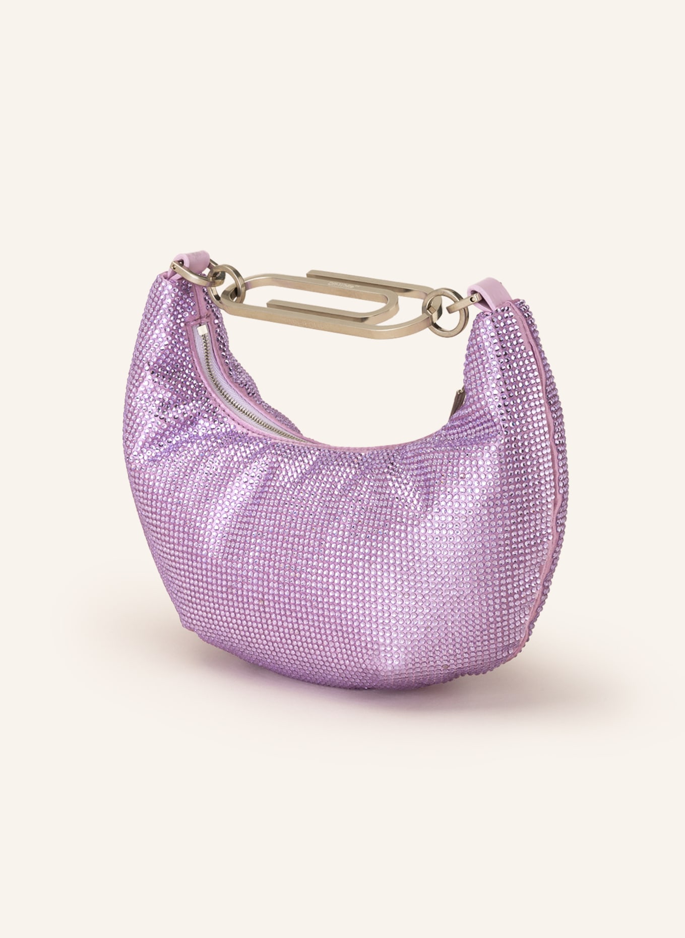 Off-White Hobo bag with decorative gems, Color: LIGHT PURPLE (Image 2)