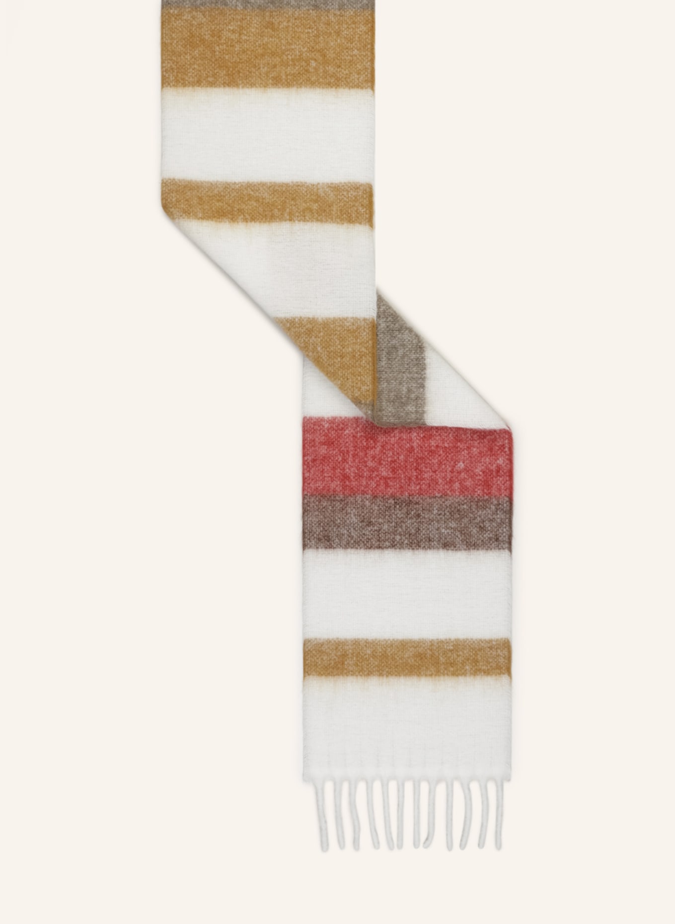 darling harbour Scarf, Color: WHITE/ DARK YELLOW/ DARK RED (Image 2)