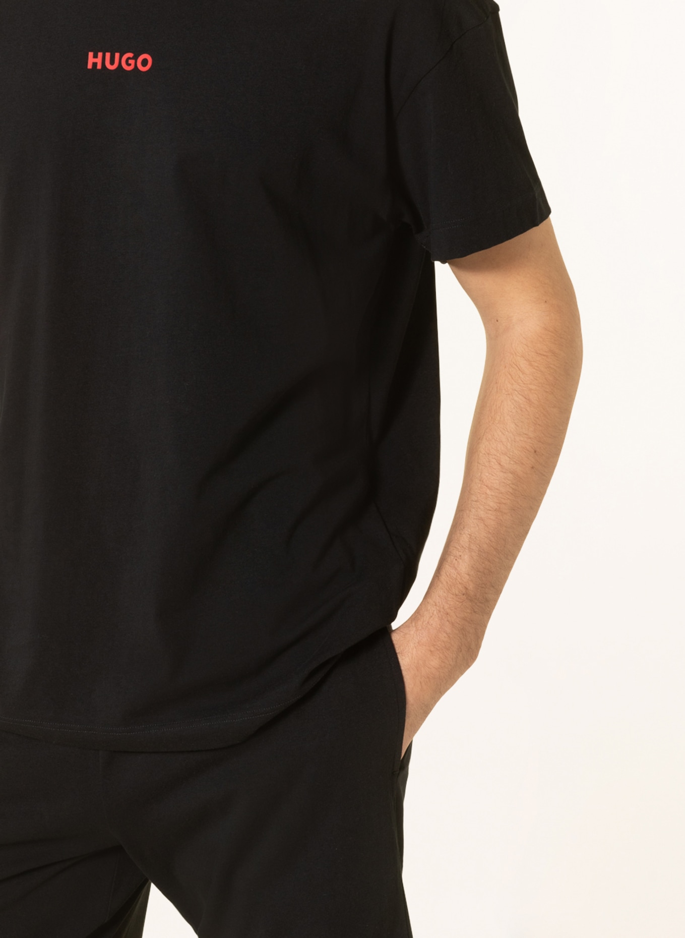 HUGO Pajama shirt LINKED, Color: BLACK (Image 4)