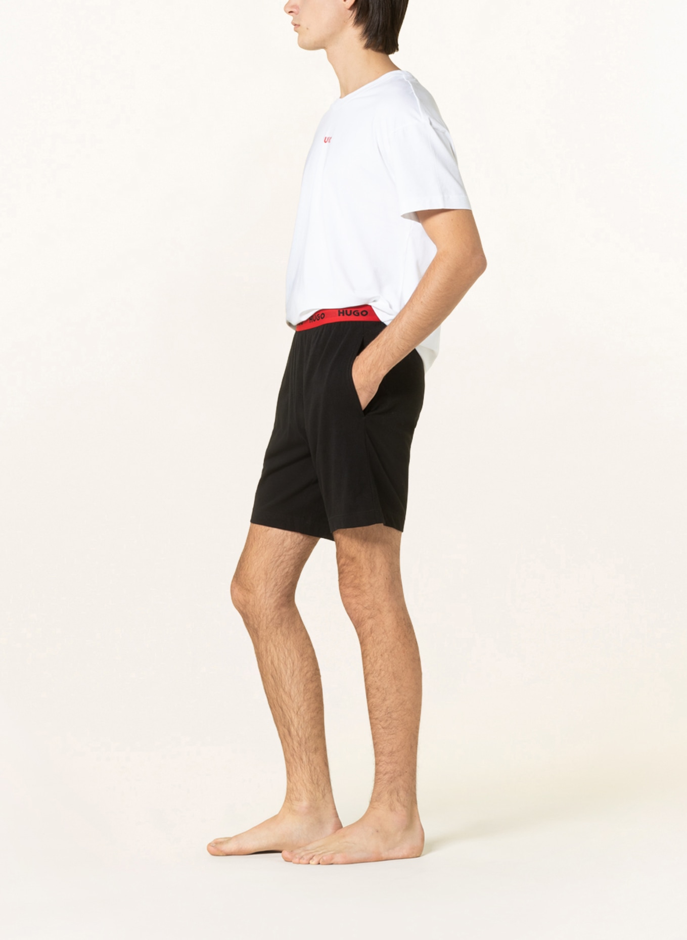HUGO Pajama shorts LINKED, Color: BLACK (Image 4)