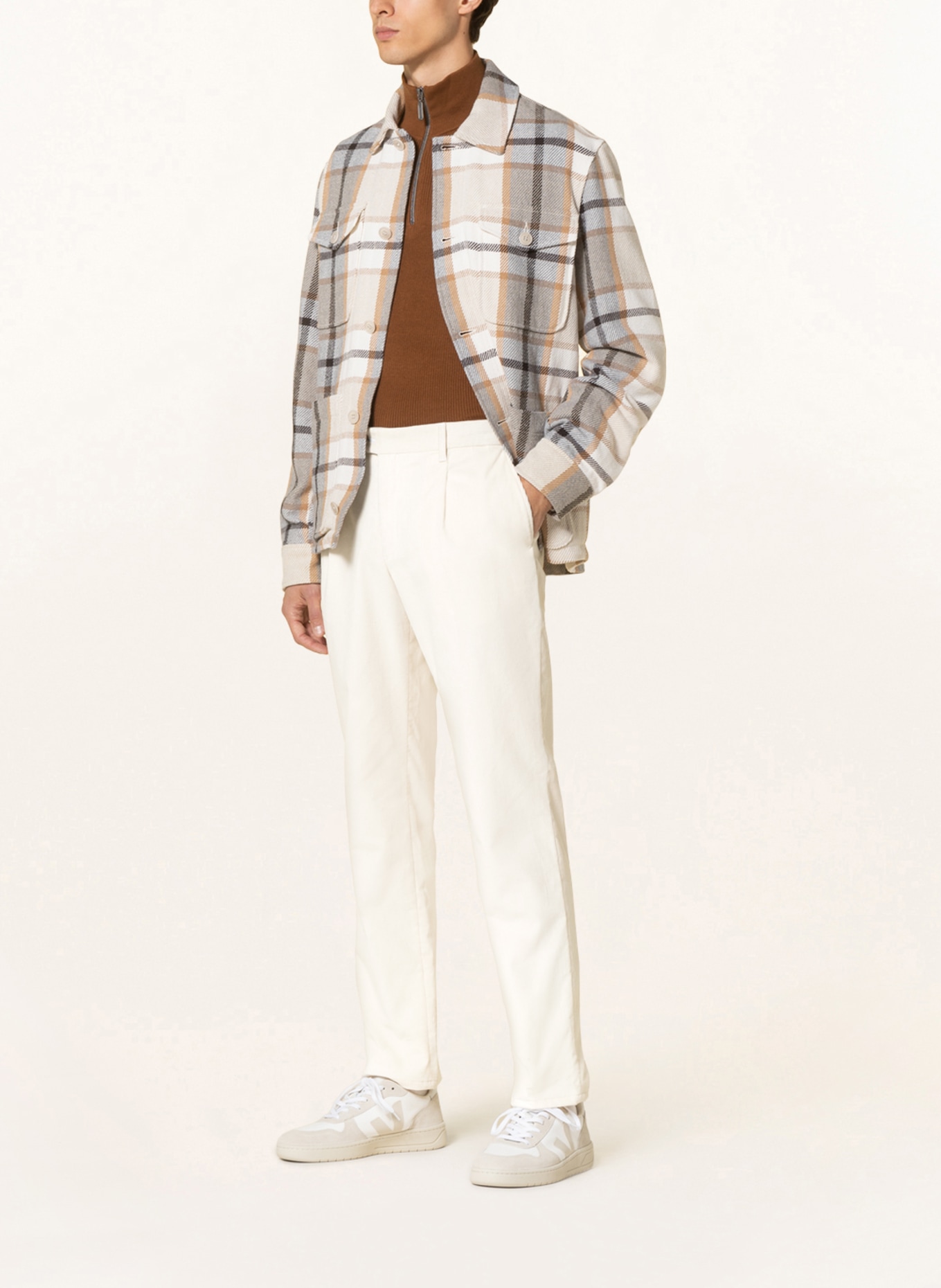 EDUARD DRESSLER Corduroy trousers shaped fit, Color: ECRU (Image 2)
