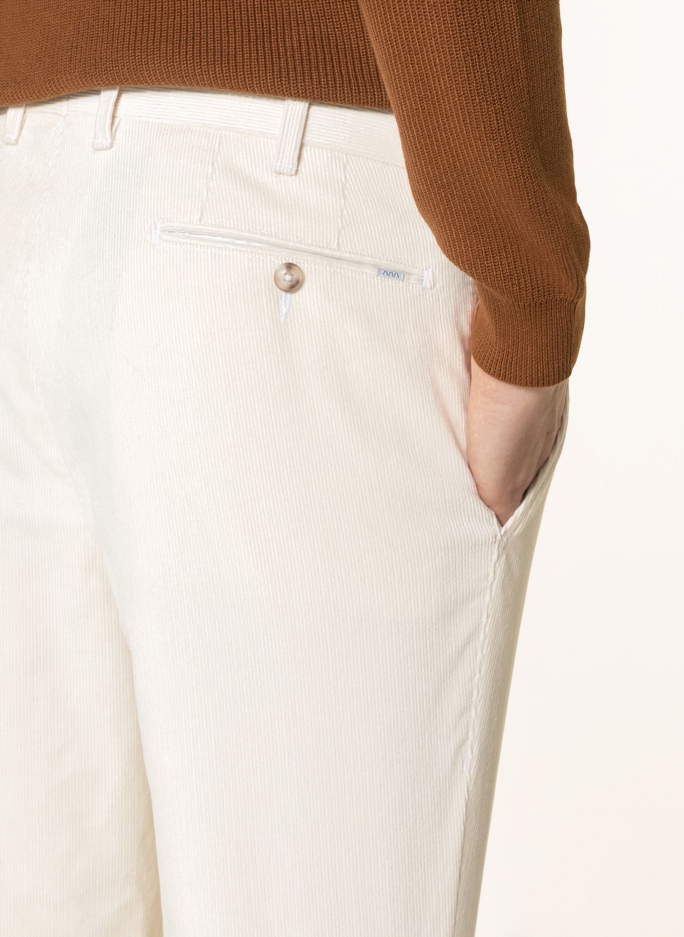 EDUARD DRESSLER Corduroy trousers shaped fit, Color: ECRU (Image 5)