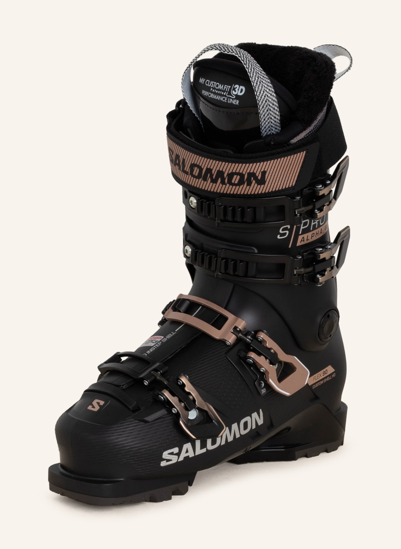 SALOMON Lyžařské boty S/PRO ALPHA 90, Barva: ČERNÁ/ BARVA RŮŽOVÉHO ZLATA (Obrázek 1)