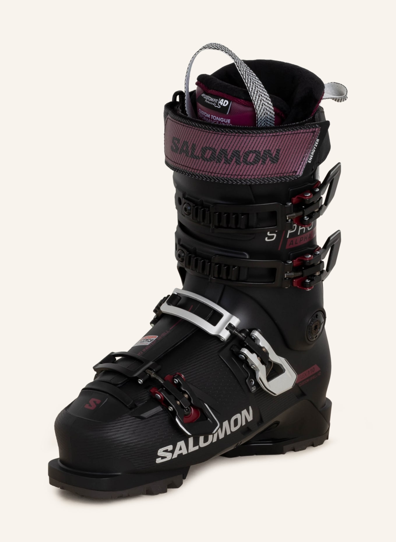 SALOMON Ski boots S/PRO ALPHA 110 EL, Color: BLACK/ DARK RED (Image 1)