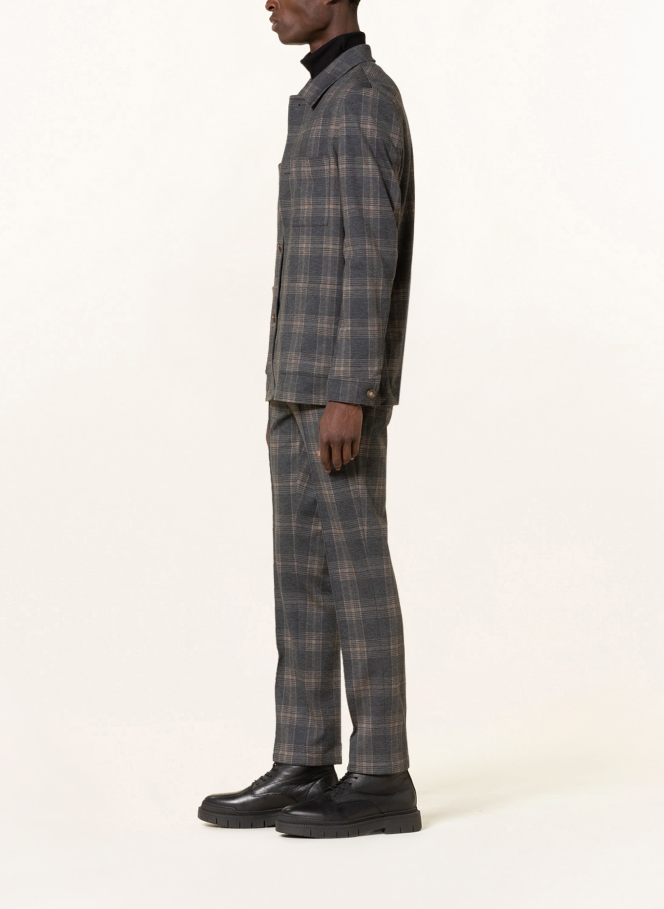 PAUL Spodnie w stylu dresowym slim fit, Kolor: CZIEMNOSZARY/ JASNOBRĄZOWY (Obrazek 4)