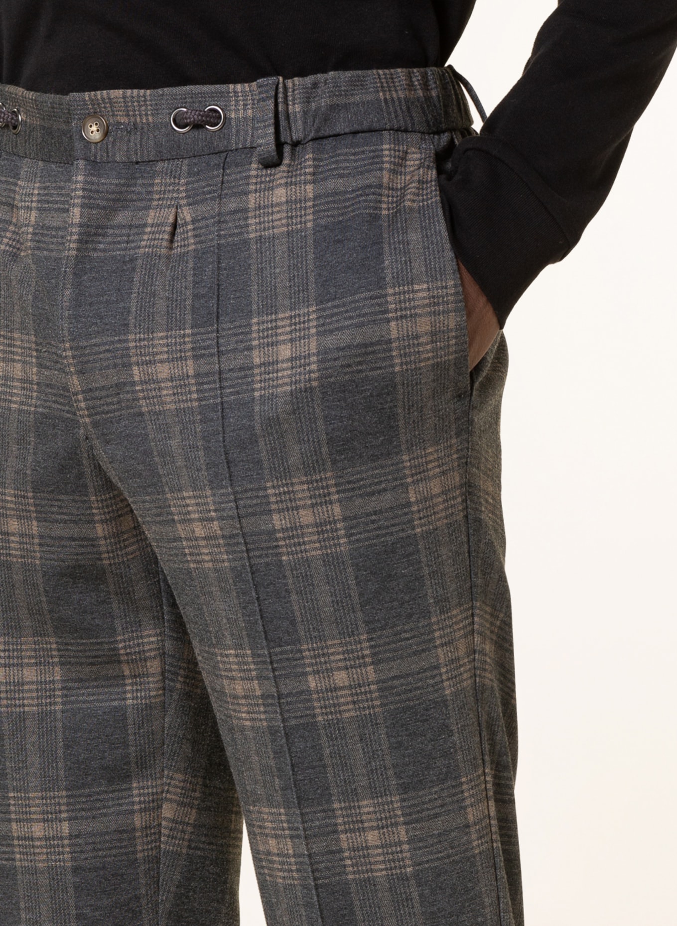 PAUL Spodnie w stylu dresowym slim fit, Kolor: CZIEMNOSZARY/ JASNOBRĄZOWY (Obrazek 5)