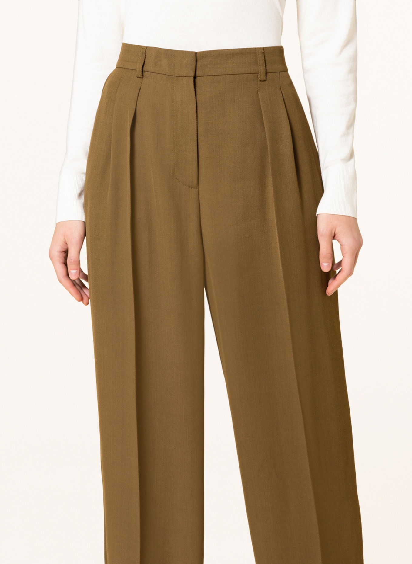 Lala Berlin Wide leg trousers PONY, Color: KHAKI (Image 5)