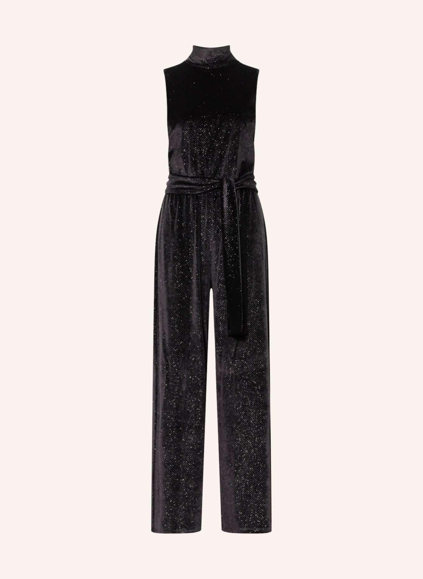MAX & Co. Velvet jumpsuit CORTEO with glitter thread, Color: BLACK (Image 1)