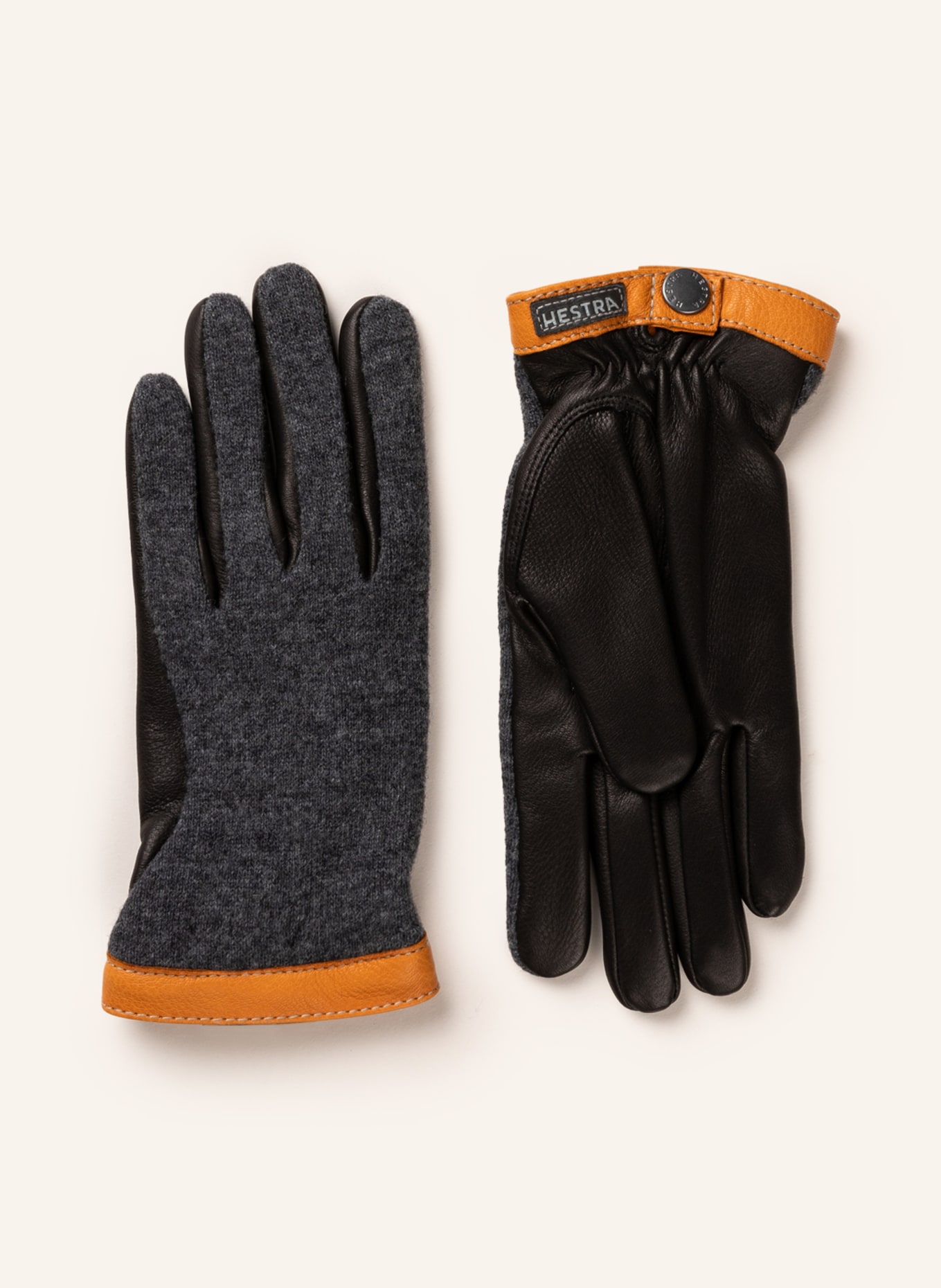 HESTRA Ski gloves DEERSKIN AS®, Color: DARK GRAY (Image 1)