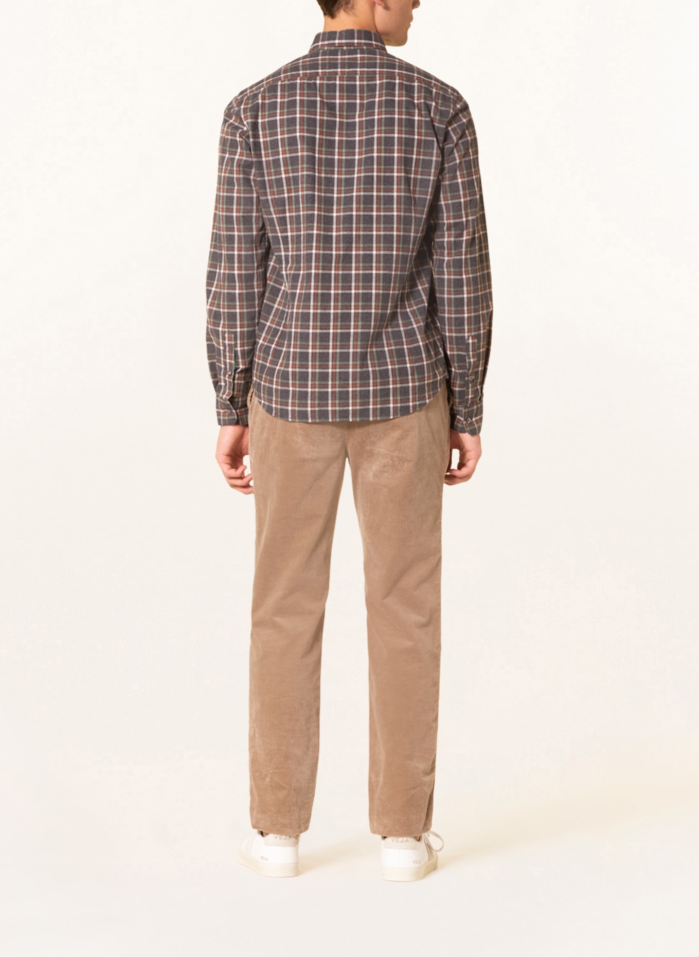 FIL NOIR Shirt TREVISO shaped fit, Color: DARK GRAY/ BROWN/ ECRU (Image 3)