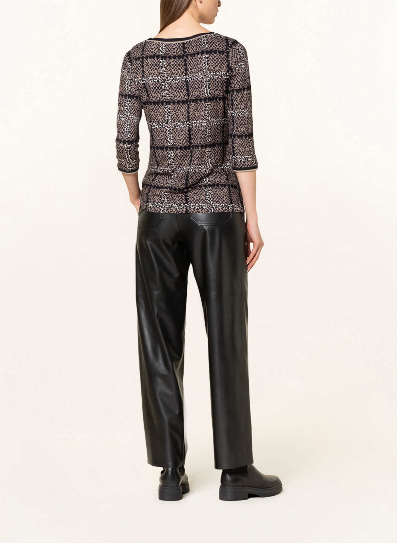 Betty Barclay Shirt mit 3/4-Arm: SCHWARZ / TAUPE