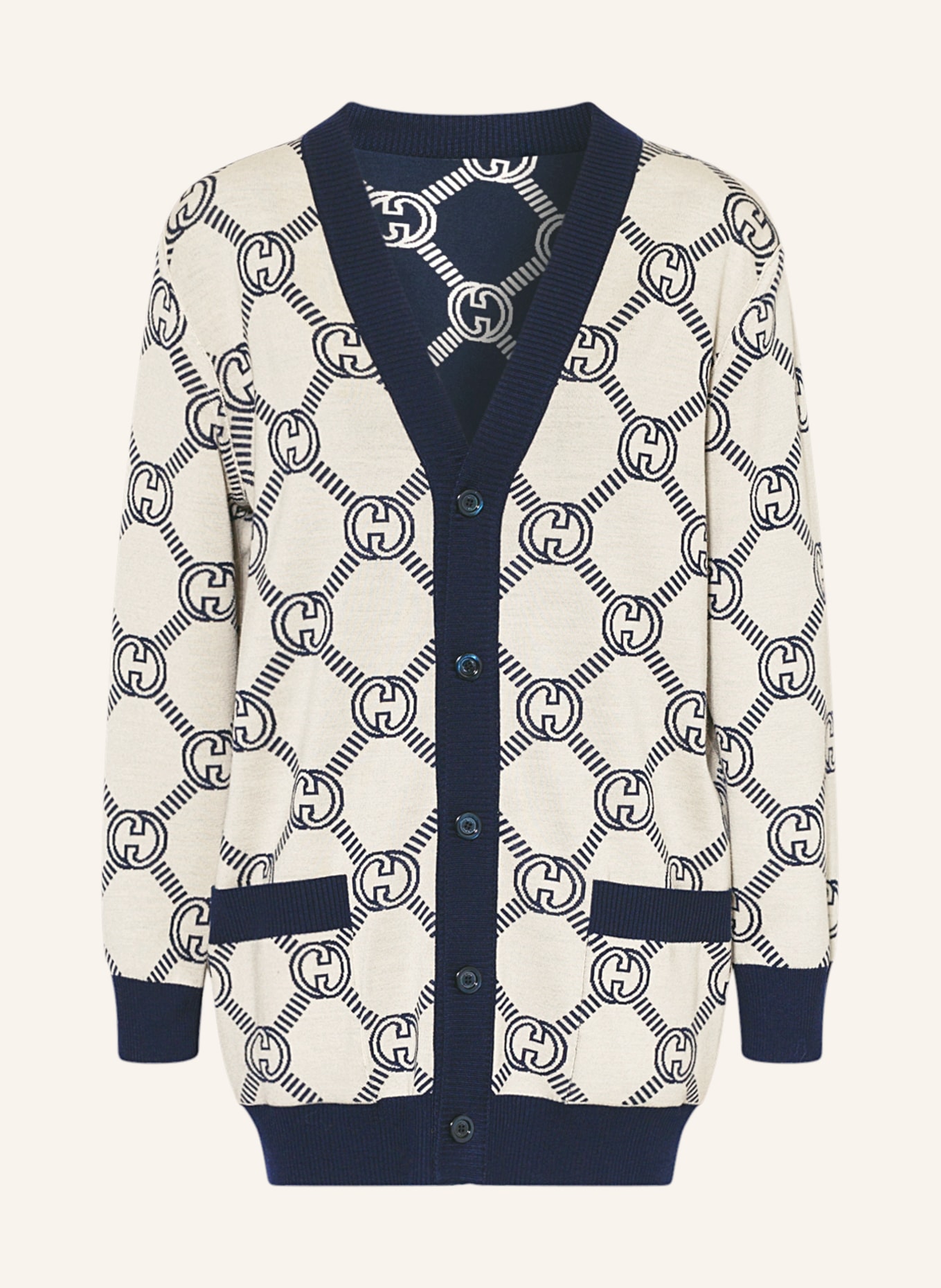 GUCCI Cardigan reversible, Color: 4492 BLUE/IVORY (Image 1)