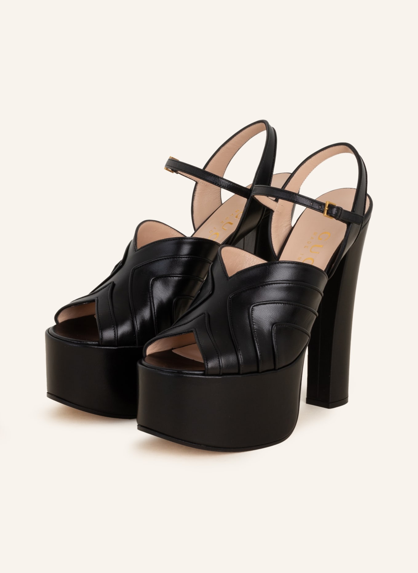 GUCCI Platform sandals: 1000 NERO