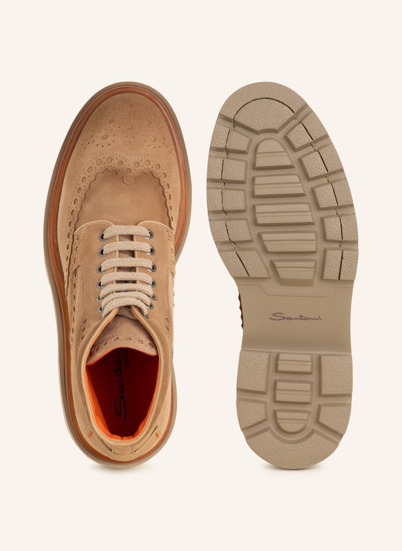 Santoni Šněrovací boty MILANO2, Barva: SVĚTLE HNĚDÁ (Obrázek 5)