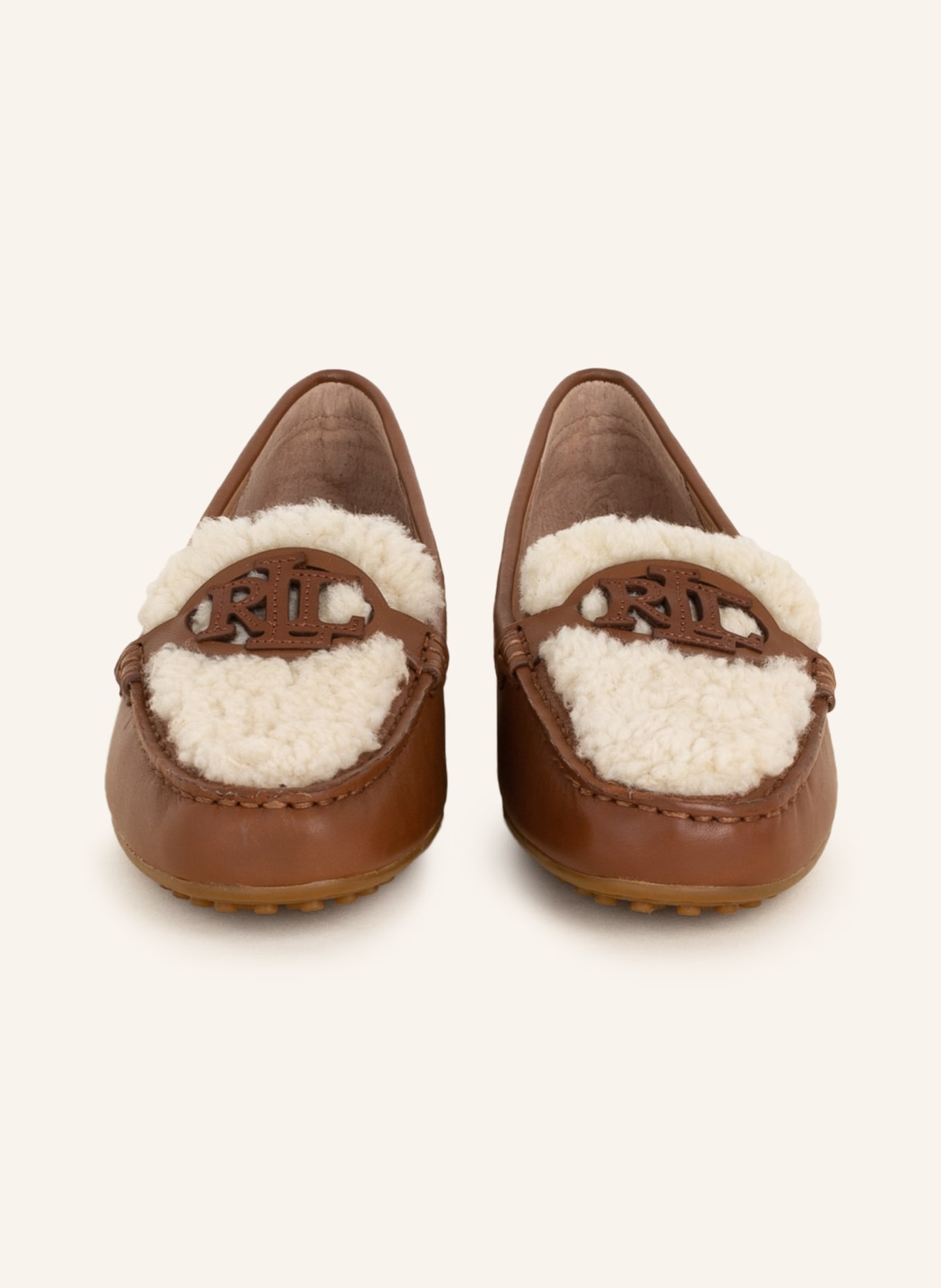 LAUREN RALPH LAUREN Loafers with lambskin, Color: BROWN/ CREAM (Image 3)