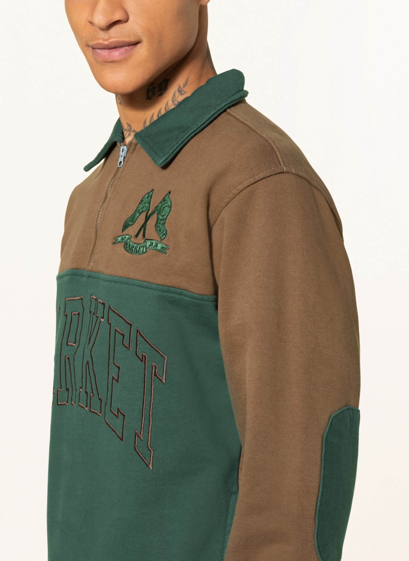 MARKET Sweatshirt in brown/ teal