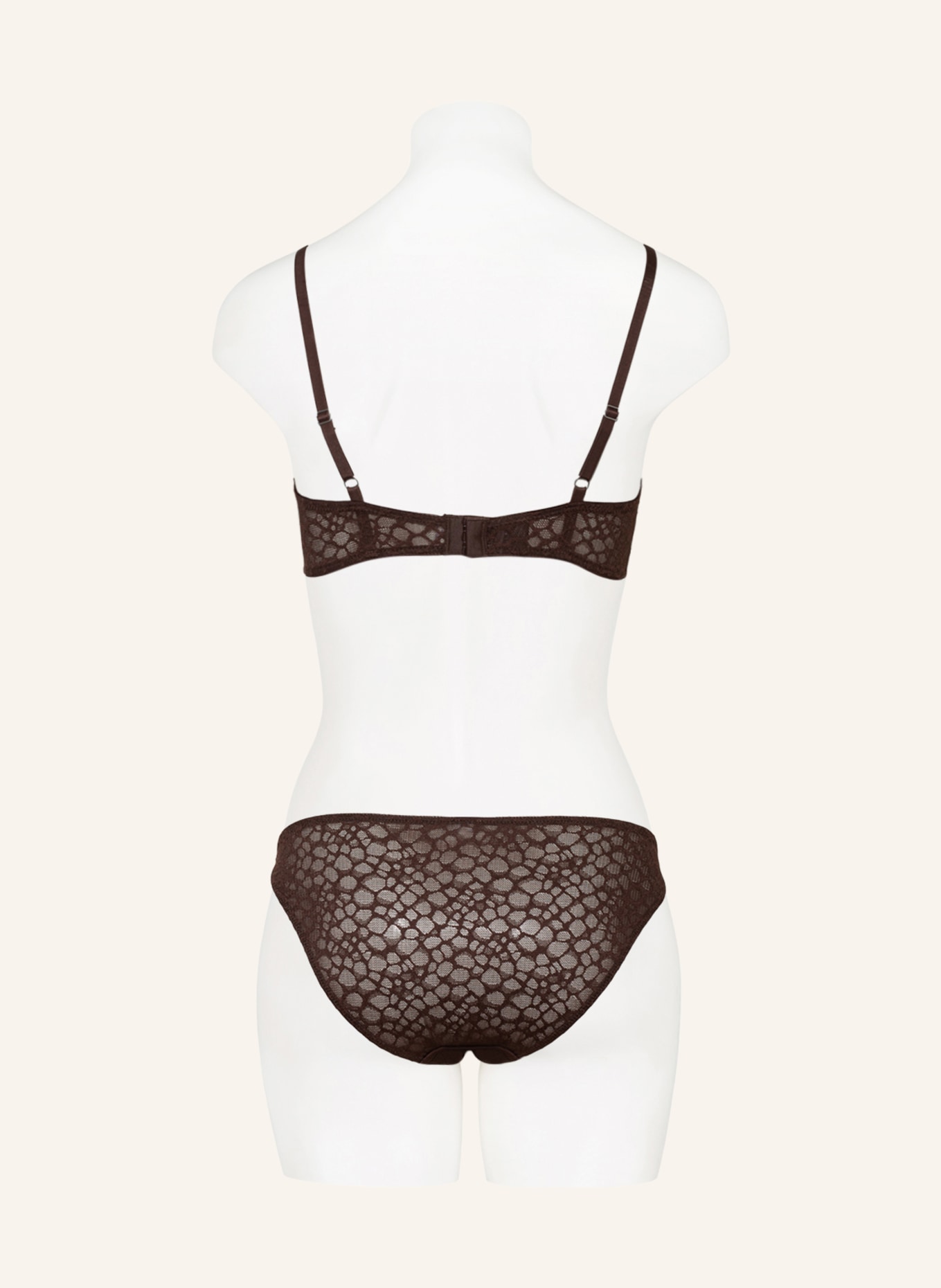 Skiny Triangle bra EVERY DAY IN LACE TEXTURE , Color: DARK BROWN (Image 3)