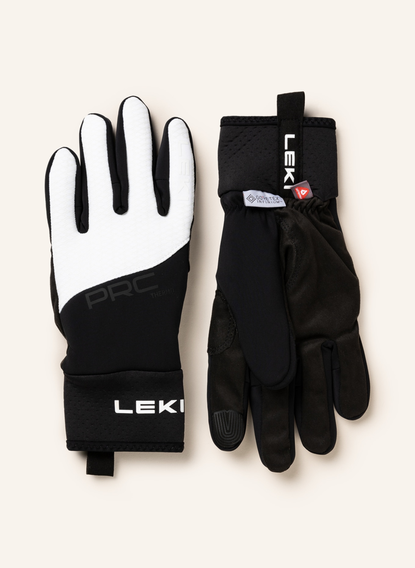 LEKI Ski gloves HS PRC THERMO PLUS , Color: BLACK/ WHITE (Image 1)