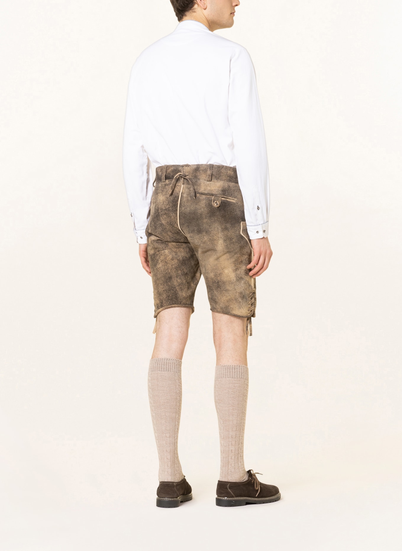 BECKERT Spodnie skórzane w stylu ludowym, Kolor: mustang / St. 1393 d.grün (Obrazek 3)