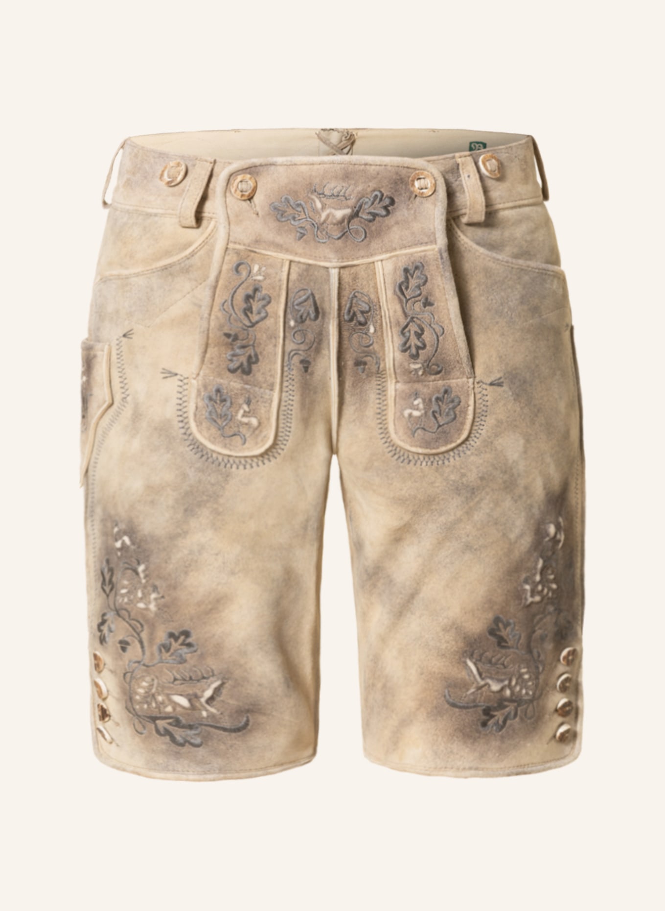 BECKERT Spodnie skórzane w stylu ludowym LUSTENAU, Kolor: JASNOBRĄZOWY (Obrazek 1)