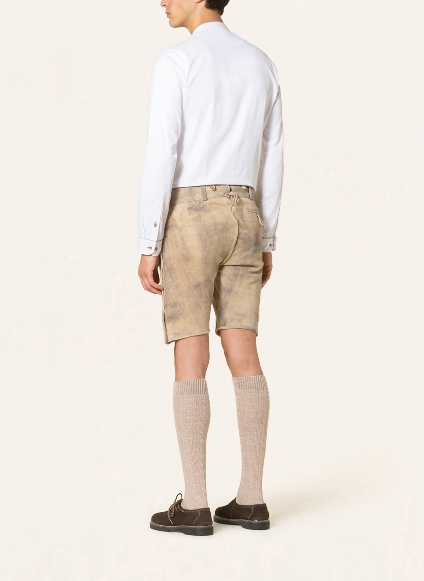 BECKERT Spodnie skórzane w stylu ludowym LUSTENAU, Kolor: JASNOBRĄZOWY (Obrazek 3)