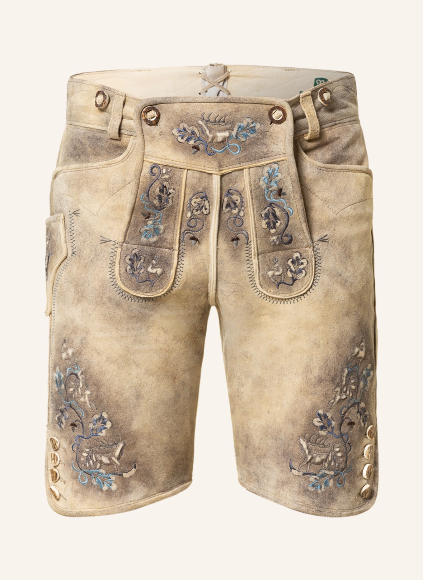 BECKERT Spodnie skórzane w stylu ludowym, Kolor: BEŻOWY (Obrazek 1)