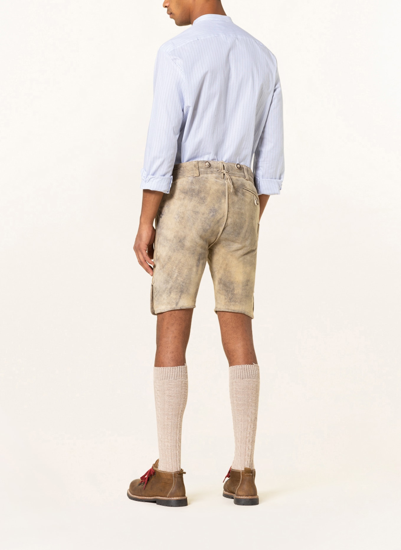 BECKERT Spodnie skórzane w stylu ludowym, Kolor: BEŻOWY (Obrazek 3)