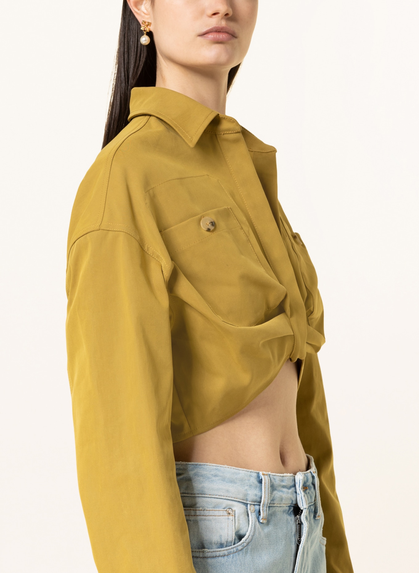 Off-White Cropped blouse, Color: DARK YELLOW (Image 4)