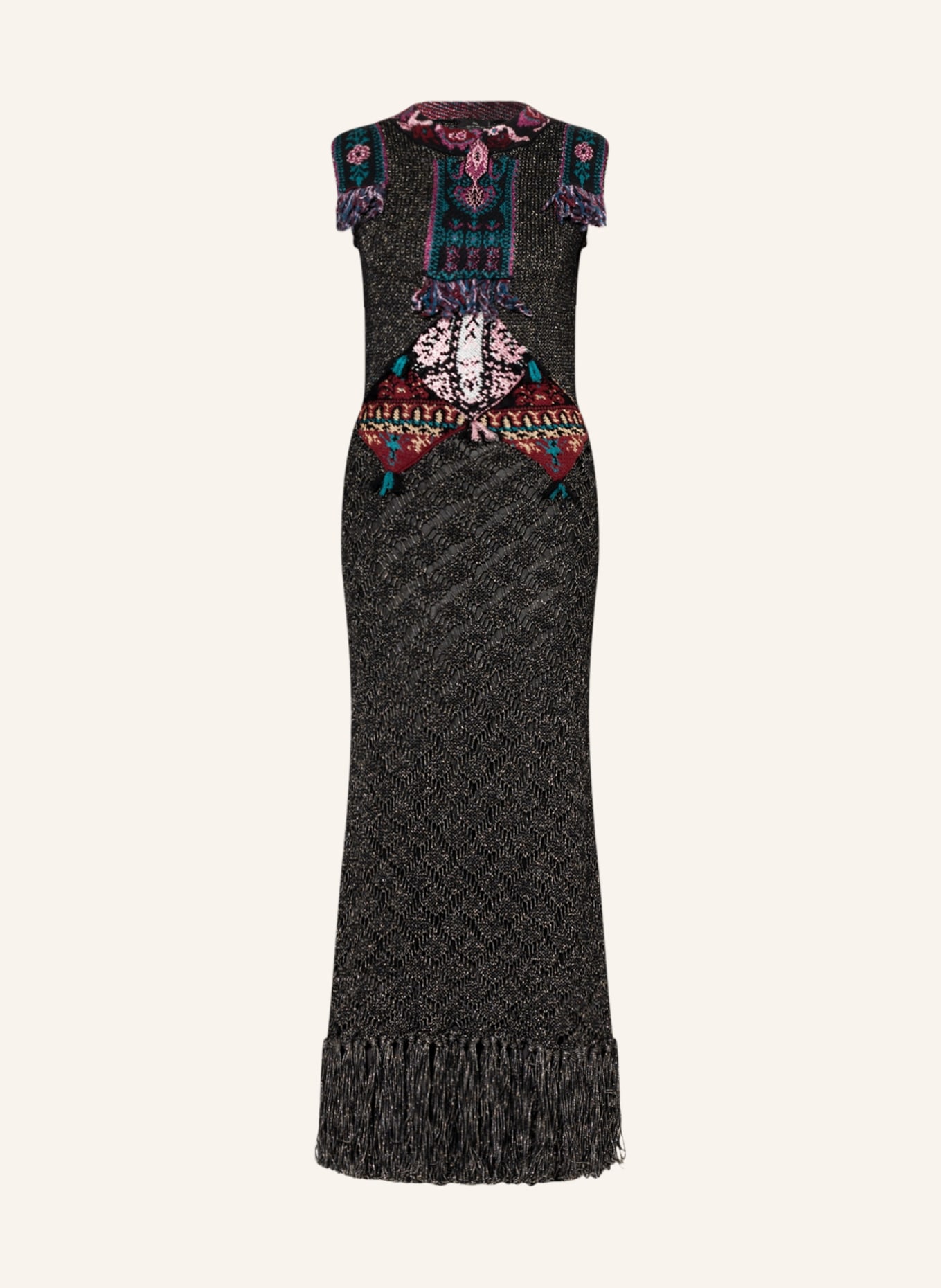 ETRO Dzianinowa sukienka z błyszczącą przędzą , Kolor: CZARNY/ FUKSJA/ CIEMNOCZERWONY (Obrazek 1)