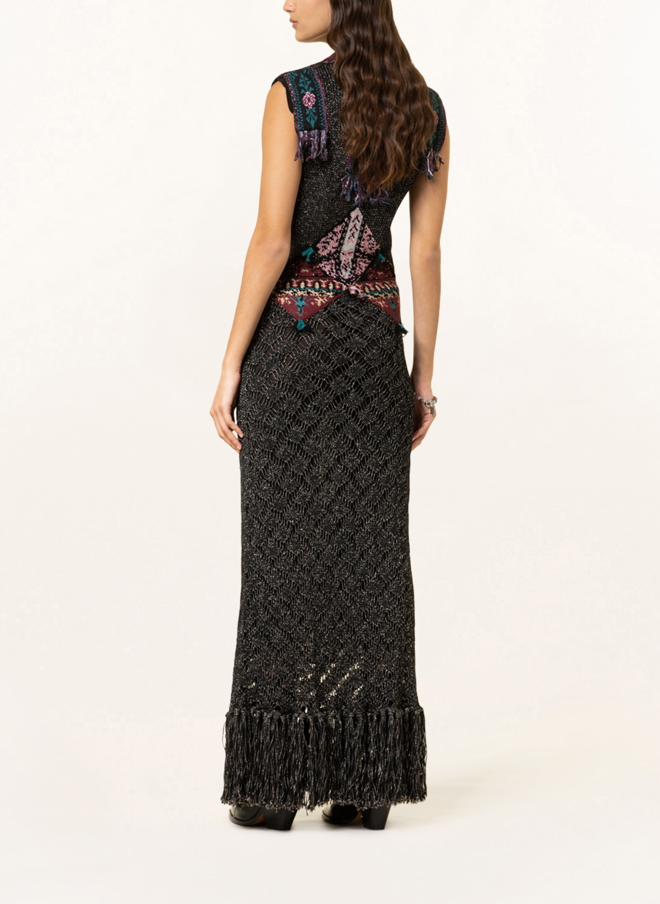 ETRO Knit dress with glitter thread , Color: BLACK/ FUCHSIA/ DARK RED (Image 3)