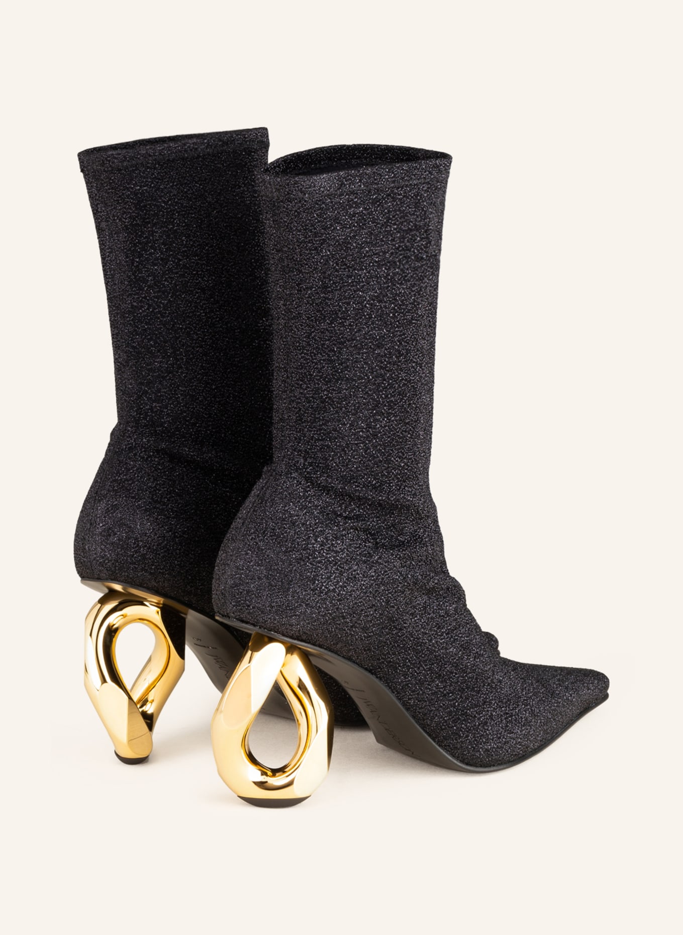 JW ANDERSON Ankle boots with glitter thread , Color: BLACK (Image 2)