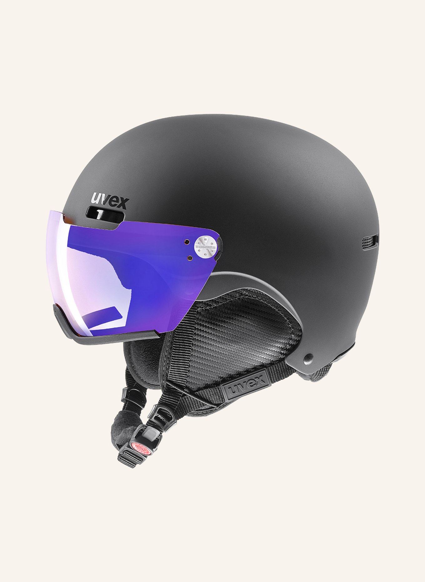 uvex Lyžařská helma 500 VISOR V, Barva: ČERNÁ (Obrázek 1)