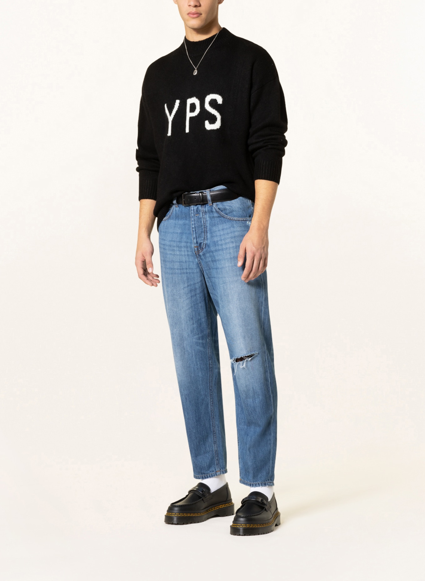 YOUNG POETS Destroyed Jeans TONI Tapered Fit, Farbe: 522 Mid Blue (Bild 2)