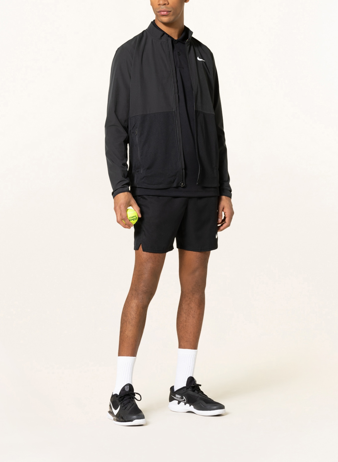 Nike Tennisjacke COURT ADVANTAGE mit Mesh, Farbe: SCHWARZ (Bild 2)