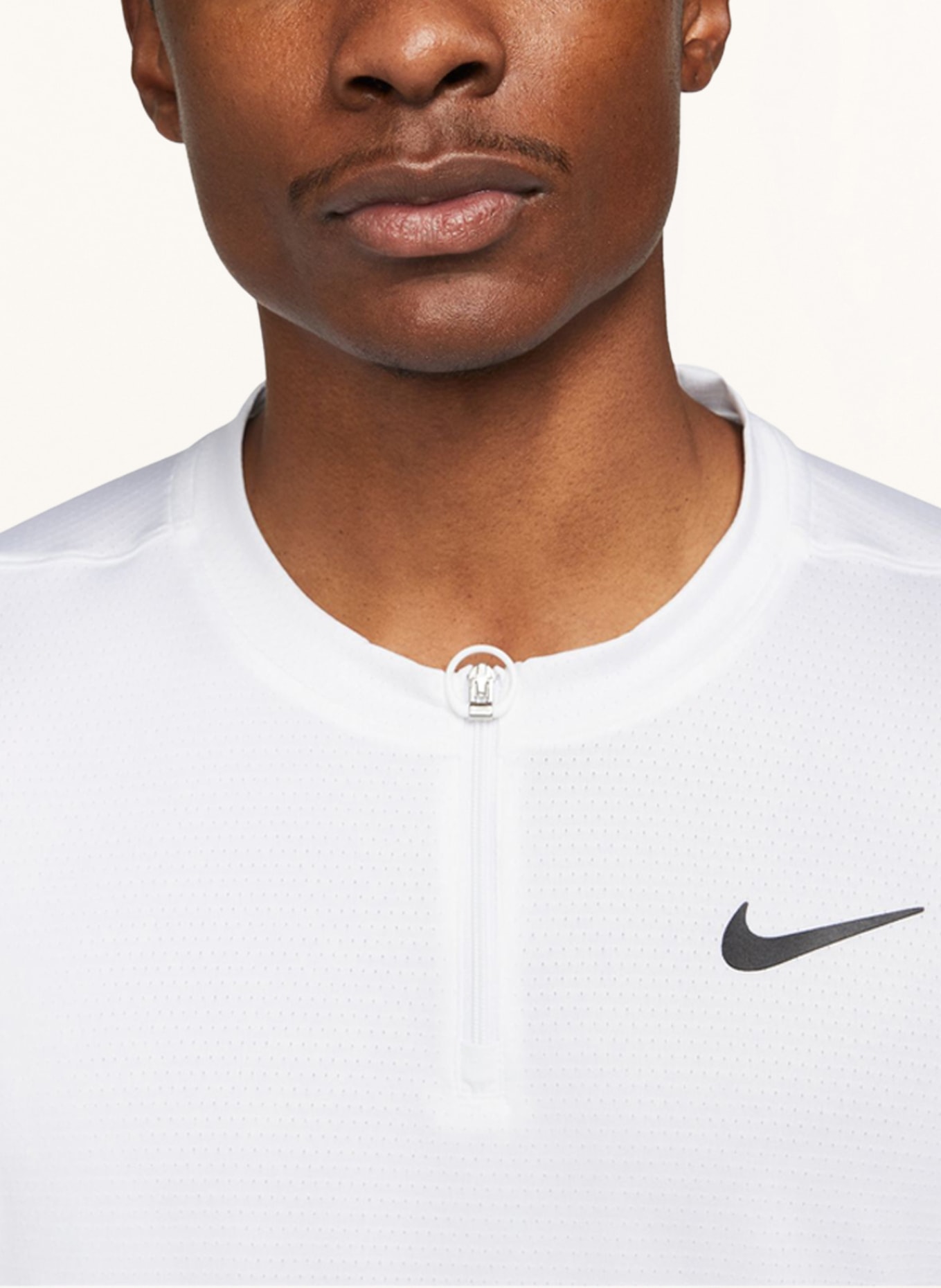 Nike Longsleeve COURT DRI-FIT ADVANTAGE aus Mesh, Farbe: WEISS/ SCHWARZ (Bild 5)