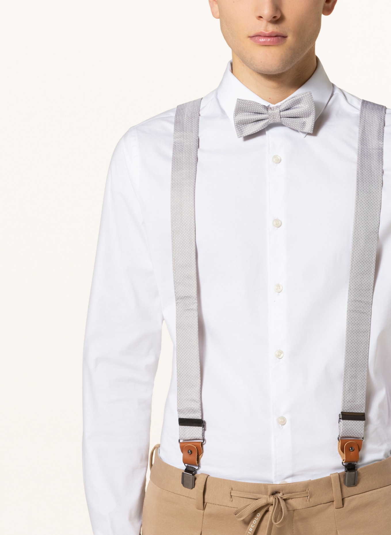 Prince BOWTIE Set: Suspenders and bow tie, Color: LIGHT GRAY (Image 4)