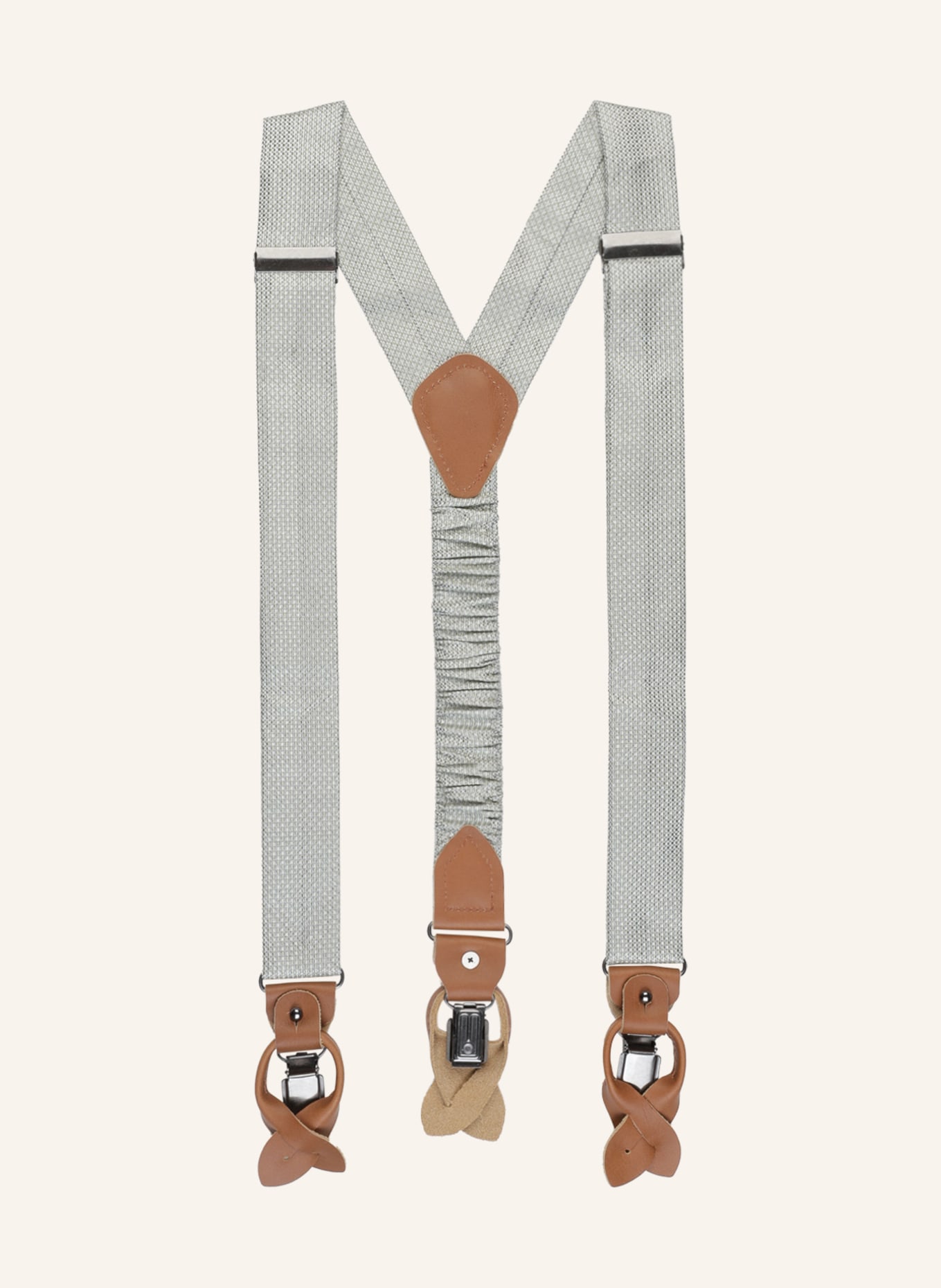 Prince BOWTIE Set: Hosenträger und Fliege: HELLGRÜN / WEISS