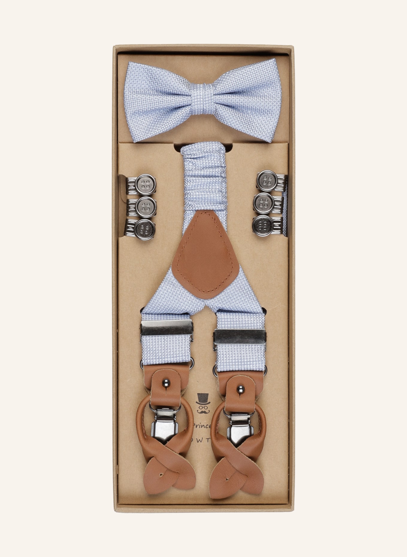 Prince BOWTIE Set: Hosenträger und Fliege, Farbe: HELLBLAU (Bild 1)