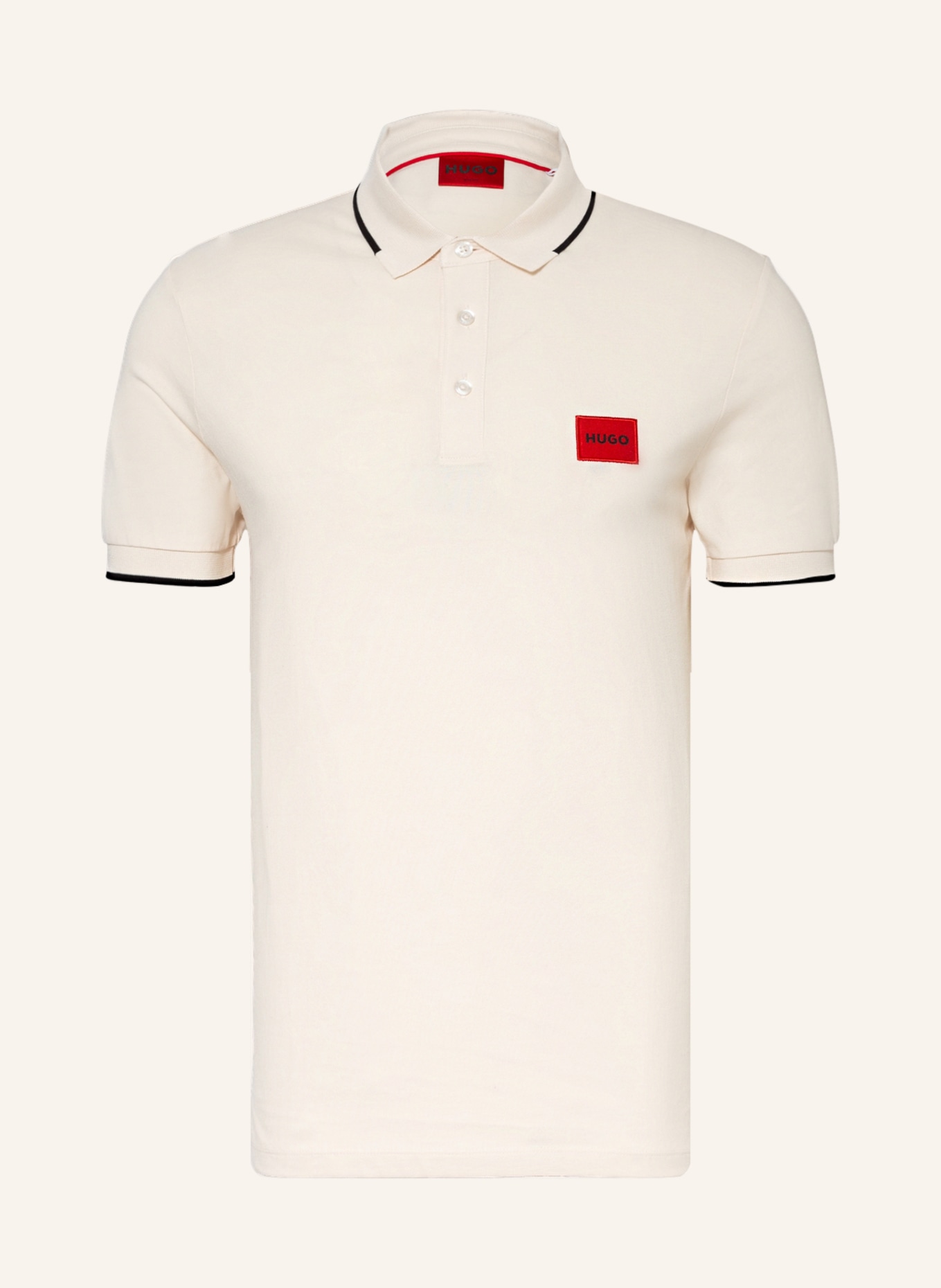 HUGO Piqué-Poloshirt DERESINO Slim Fit, Farbe: CREME (Bild 1)