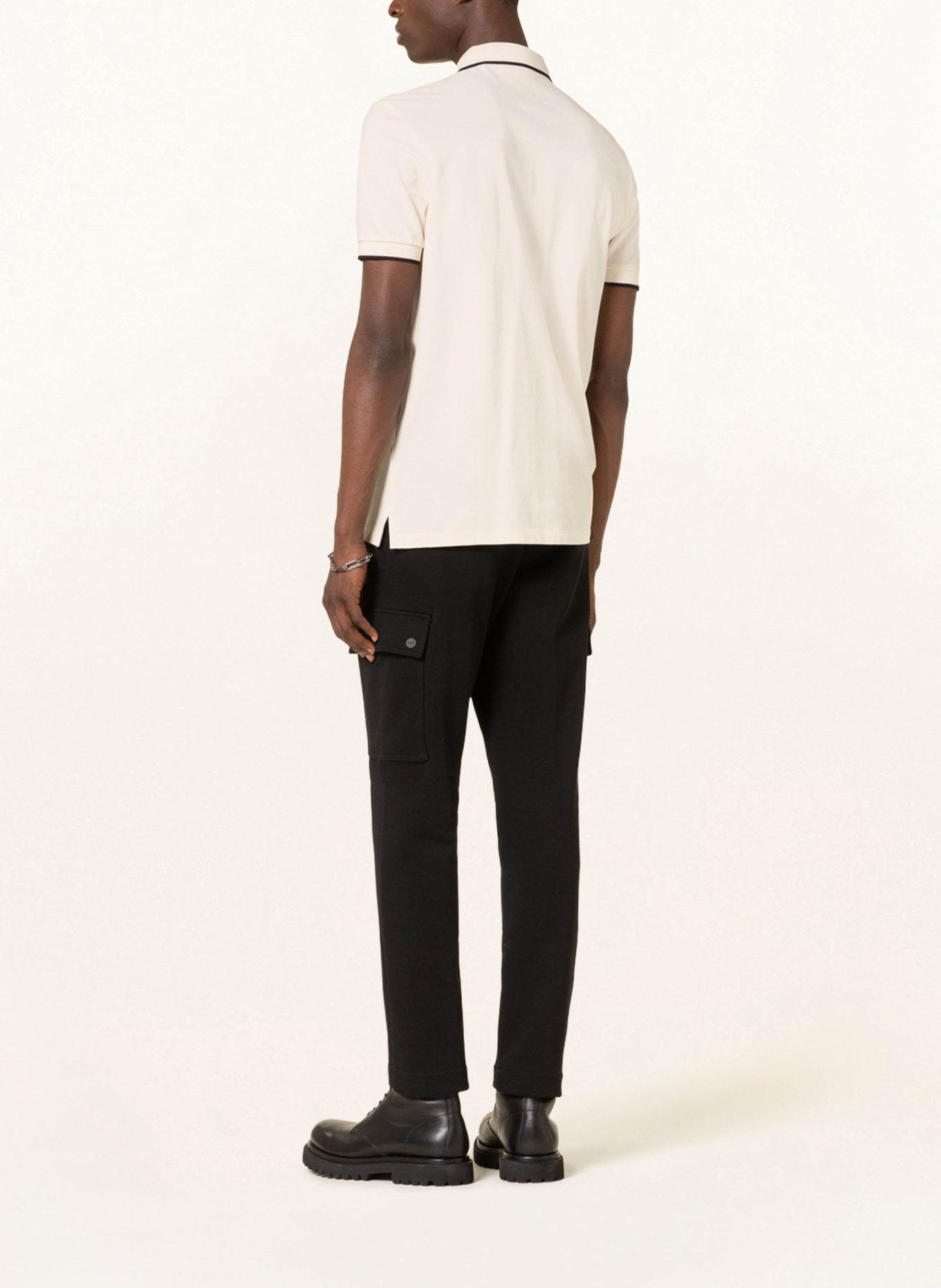 HUGO Piqué-Poloshirt DERESINO Slim Fit, Farbe: CREME (Bild 3)