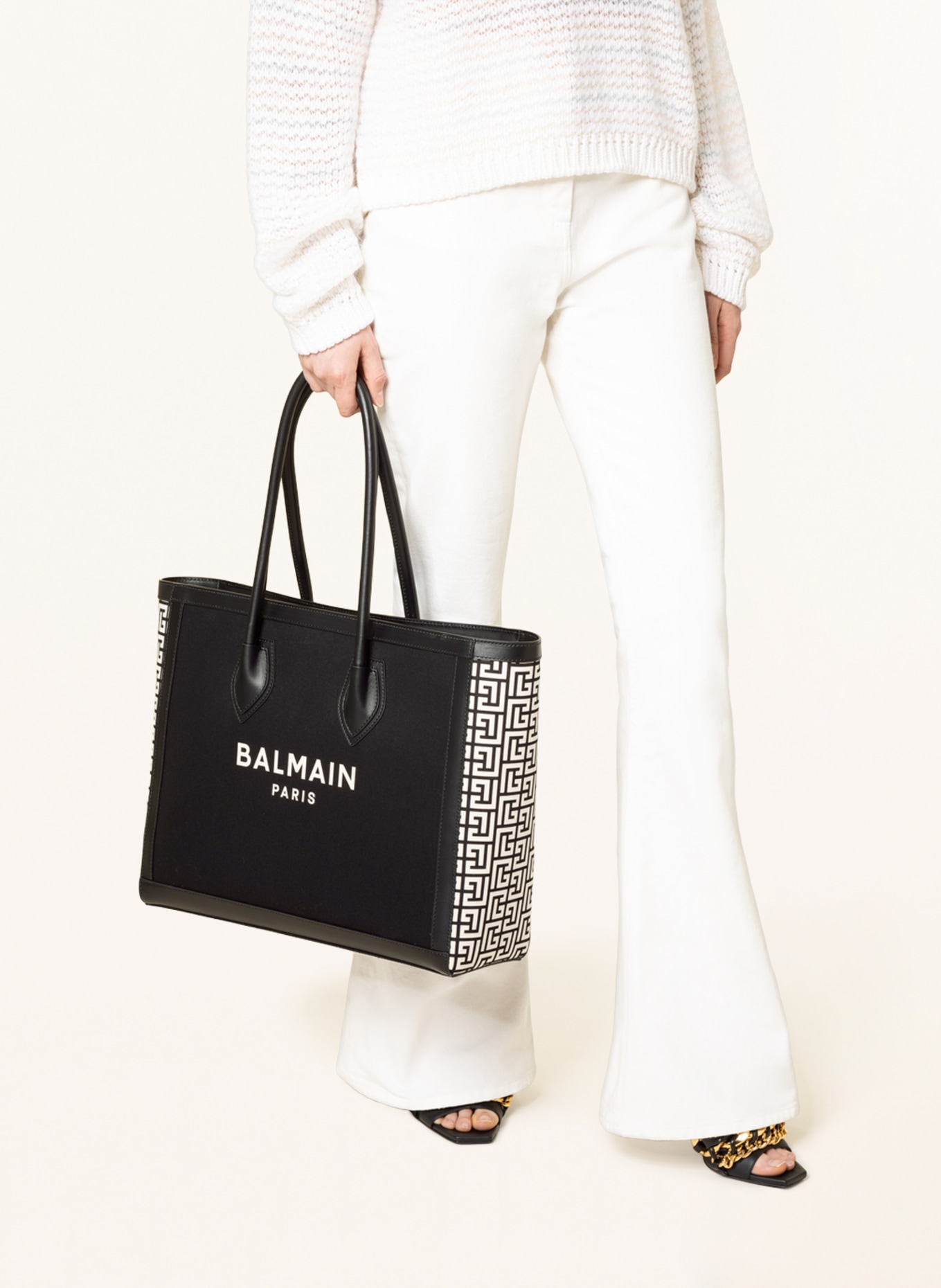 BALMAIN Shopper B-ARMY , Color: BLACK/ WHITE (Image 4)