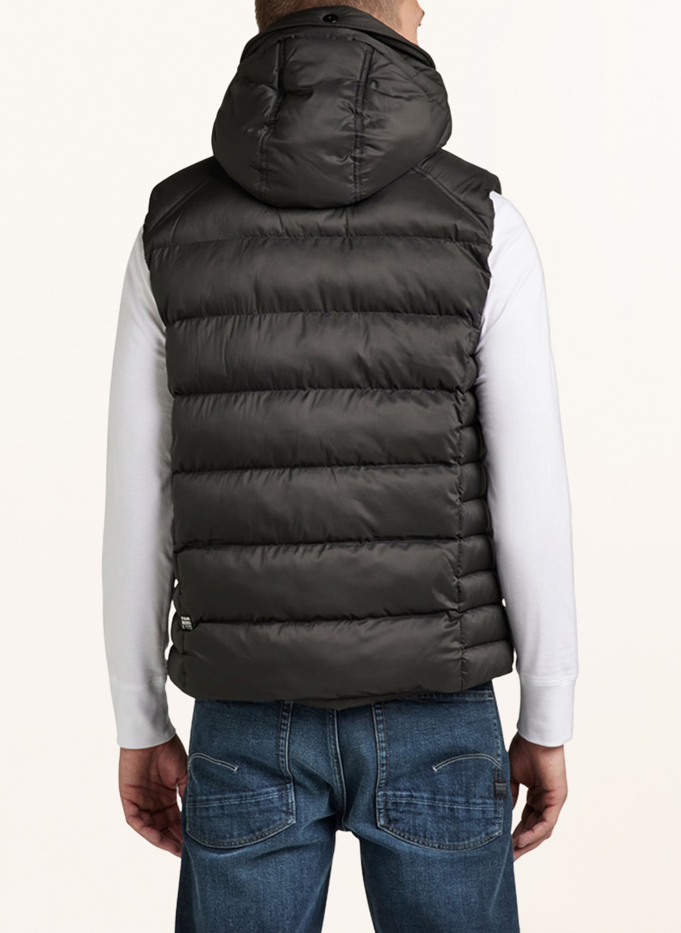 G-Star RAW Quilted vest G-WHISTLER with detachable hood, Color: BLACK (Image 3)