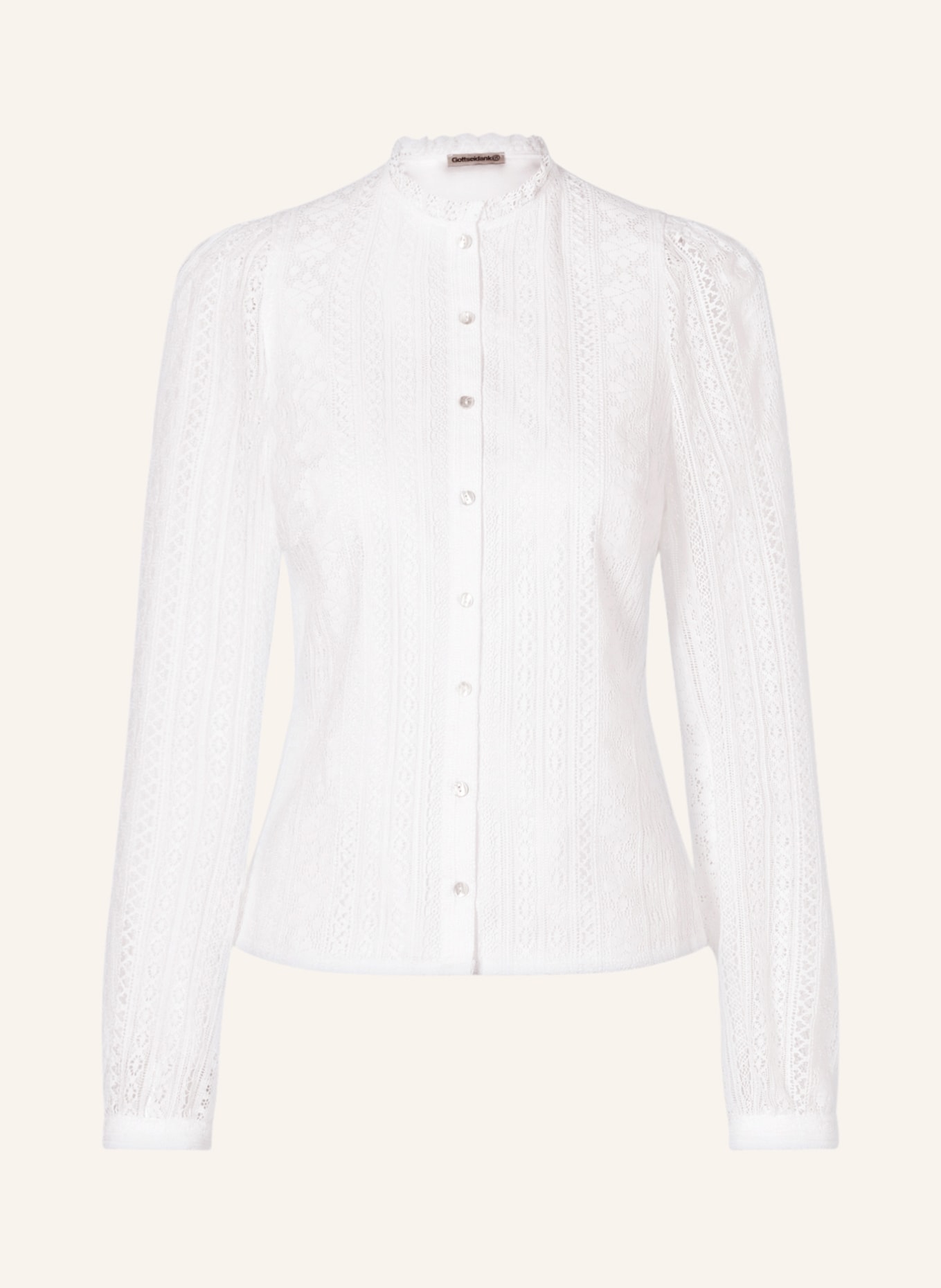 Gottseidank Trachten blouse MARLENE in lace, Color: WHITE (Image 1)